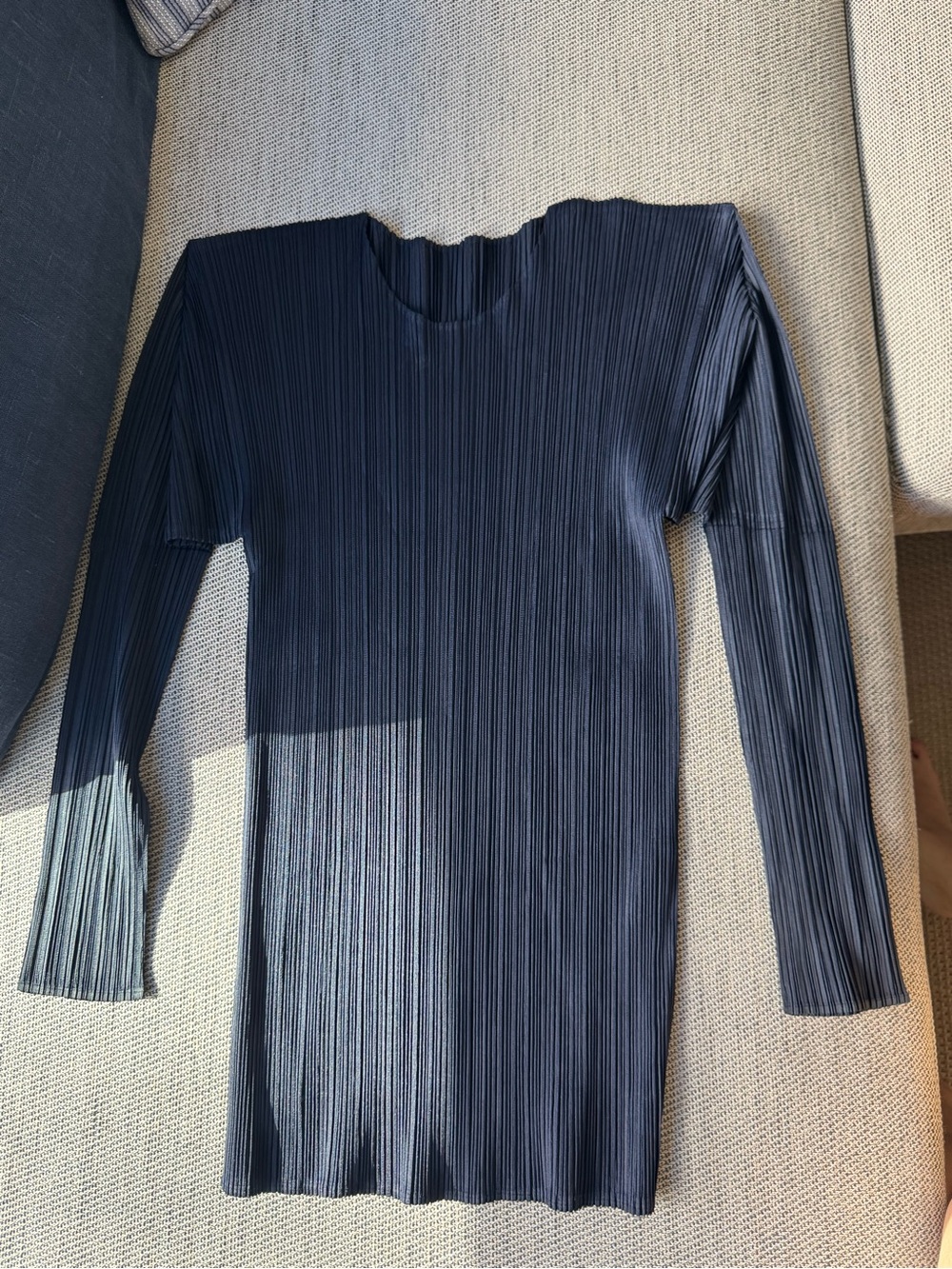 Issey Miyake Pleats Please Navy Long Sleeve Top